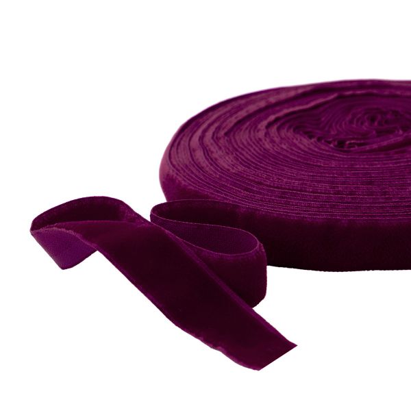 Лента бархатная (тесьма) 20.0 мм / 10±0.5 метров, рис. 8319, цв.19 фиолетовый