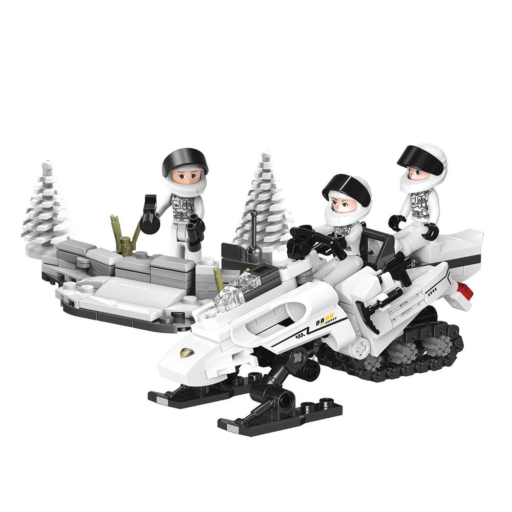 Конструктор пластиковый Снегоход 277 элемент, Поделкин PLJ-02
