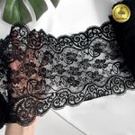 Кружево бельевое эластичное 180 мм / 25 м, YSTL00578, цв.02 черный, Kruzhevo