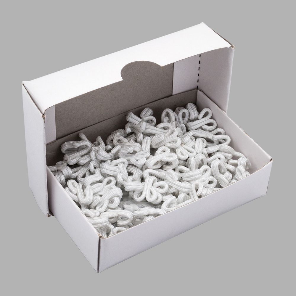 Крючки пришивные в оплетке 10х25 мм, цв.белый, 100 шт