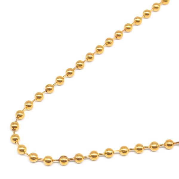 Цепочка шариковая, металл 3,2 мм / 45,72 м, золото