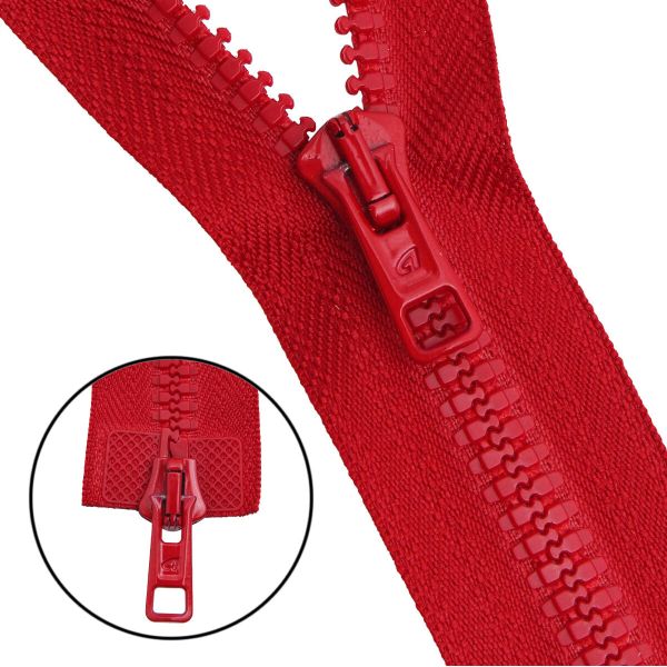 Молния трактор Arta Т6 (6 мм) 2 зам., разъем., 100 см, цв. 008 красный, уп.5 шт