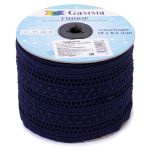 Кружево гипюр (плетёное) 87 мм / 10 м, т.синий, Gamma GGM-8701