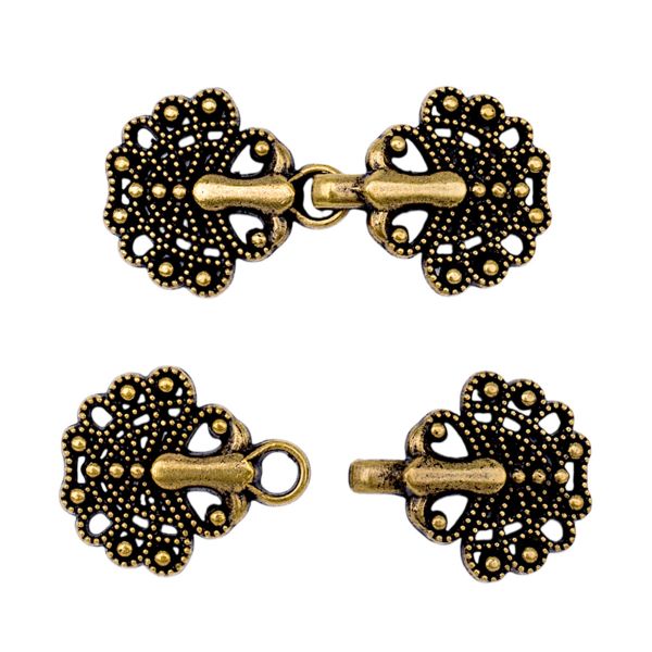 Крючки пришивные декоративные 37х17 мм, ag, 10 шт