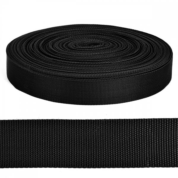 Стропа (ременная лента) 40 мм / 50 метров, толщ. ≈1.2 мм, 02 черный