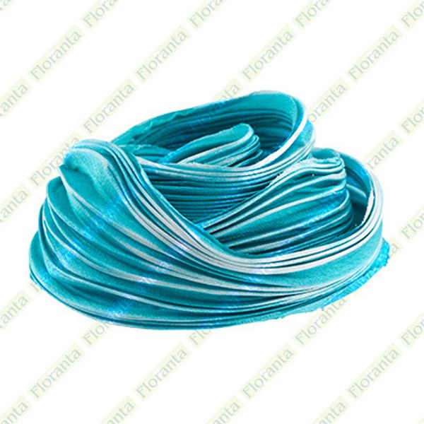 Лента декоративная 120.0 мм / 20 см, 35 голубой/белый, Floranta Shibori