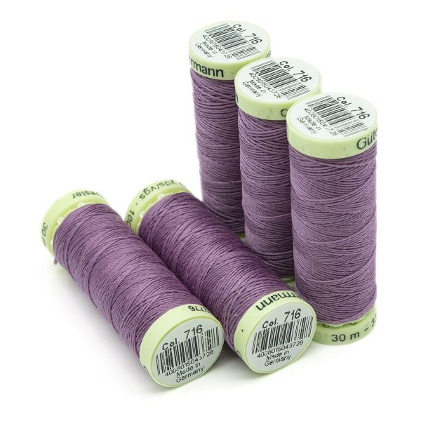 Нитки отделочные Gutermann Top Stitch, 30м, 716 сиренево-розовый, 5 катушек