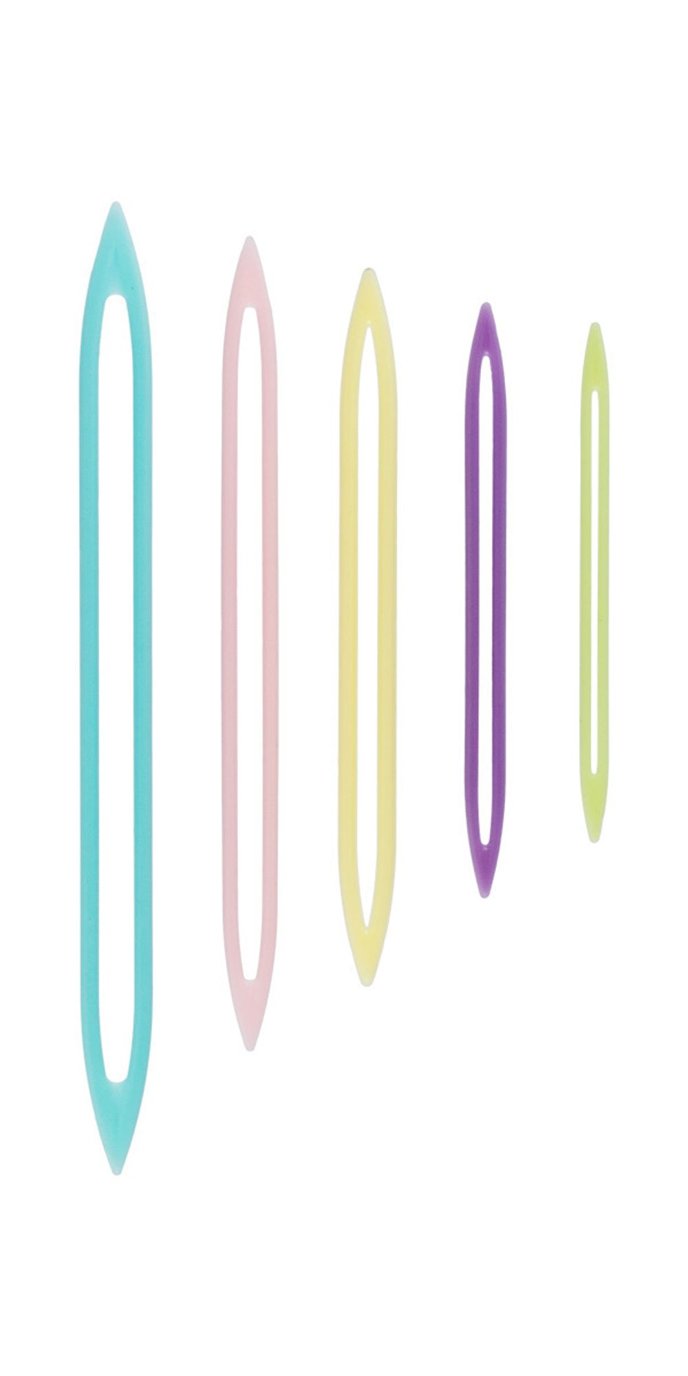 Иглы ручные для вязаных изделий, 5 шт, ассорти (4.6 см,5.2 см, 6.5 см, 7,3 см, 8,6 см), Gamma NL-005