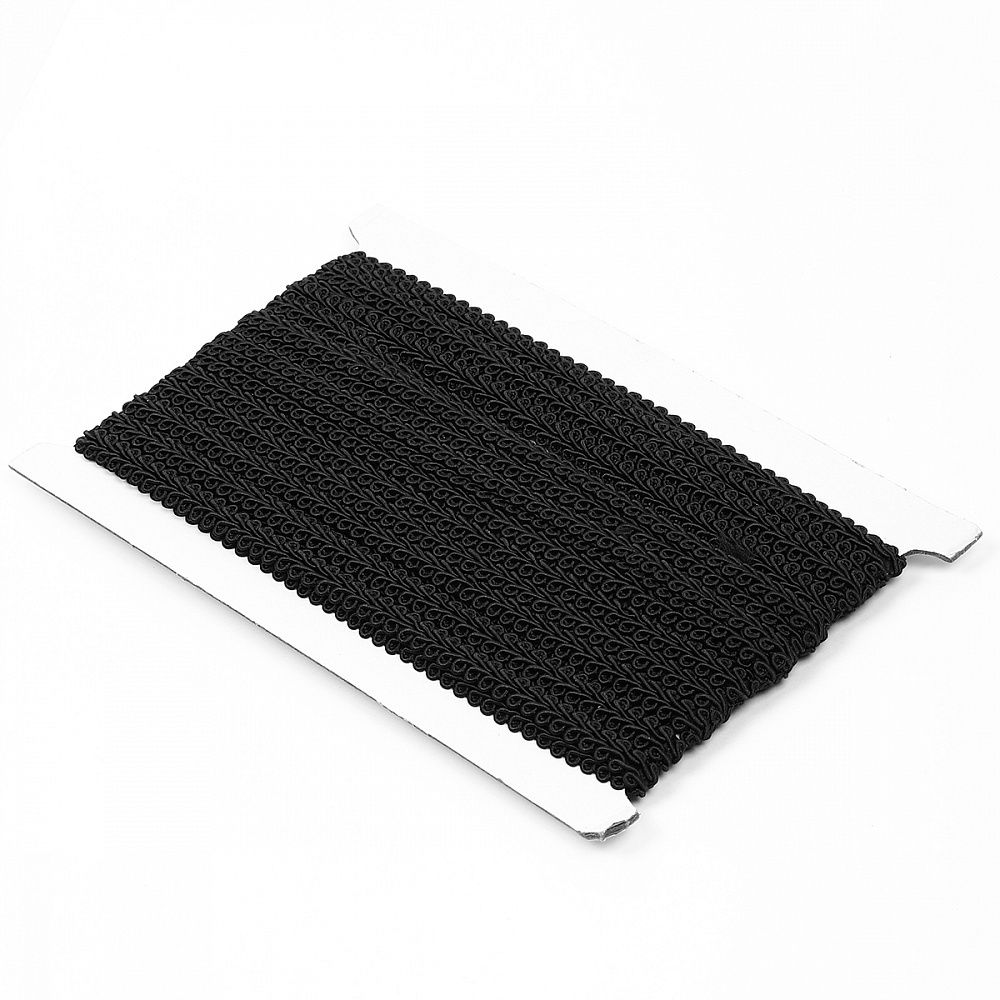 Тесьма Шанель плетеная 12 мм, 0384-0018 цв.черный уп.9м