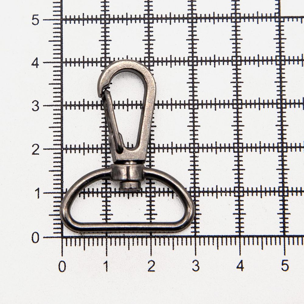 Карабин металл 25.0 мм (40х30 мм), цв.чер.никель, 20 шт