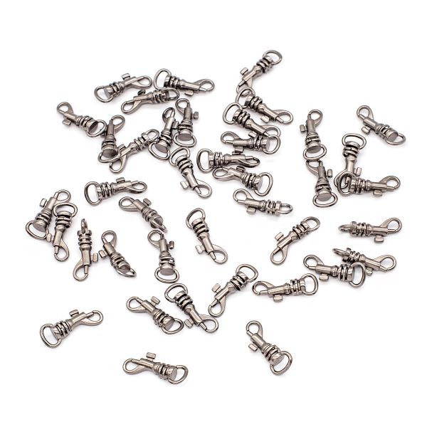 Карабин металл 07 мм (28х11 мм), чер.никель, 40 шт