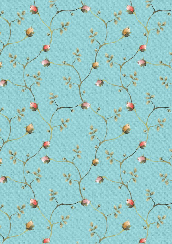 Ткань для пэчворка Peppy Версальские сады, отрез 50х55 см, 146 г/м², ВС-05 голубой, Peppy