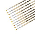 Кисть синтетика плоская отводная №4, 10 шт