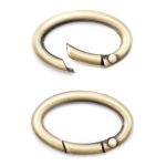 Карабин металл кольцо овал 30х15 мм (40х25 мм), тертая бронза, 10 шт