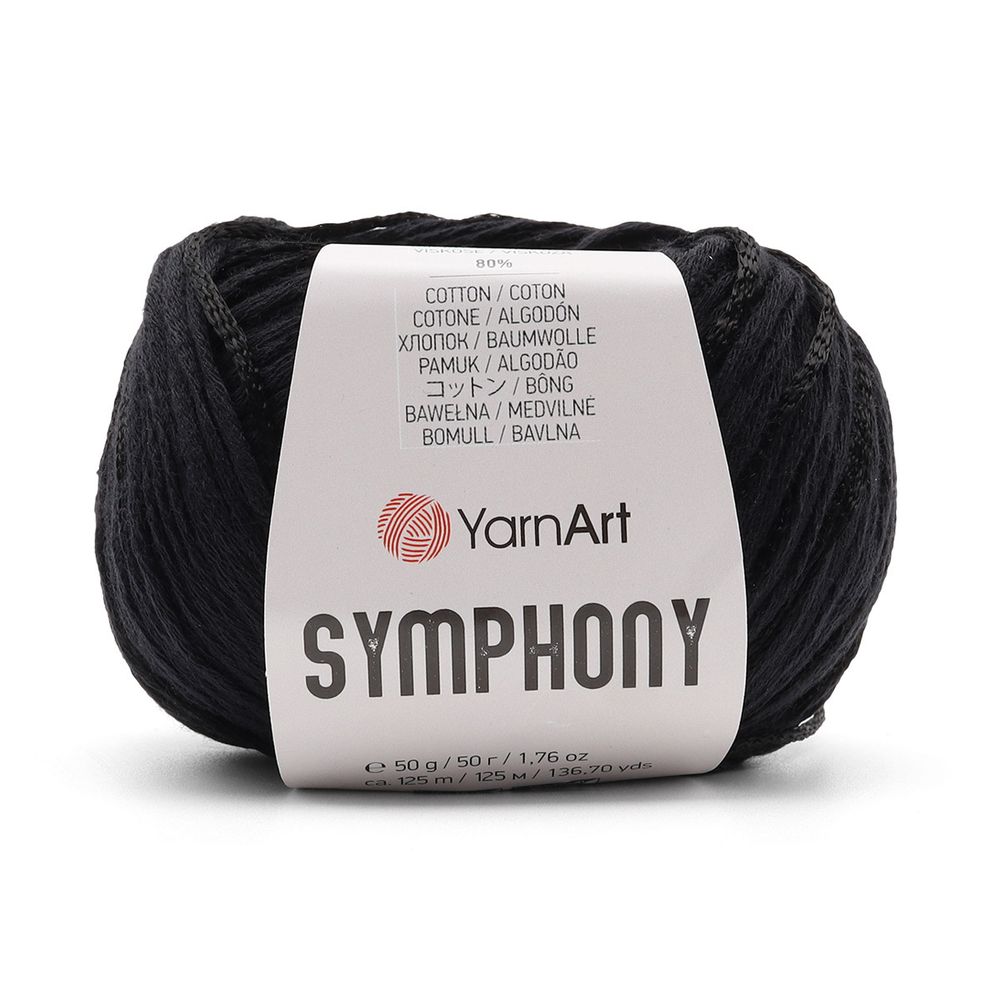 Пряжа YarnArt (ЯрнАрт) Symphony / уп.10 мот. по 50 г, 125 м, (2126 черный) /TOS/