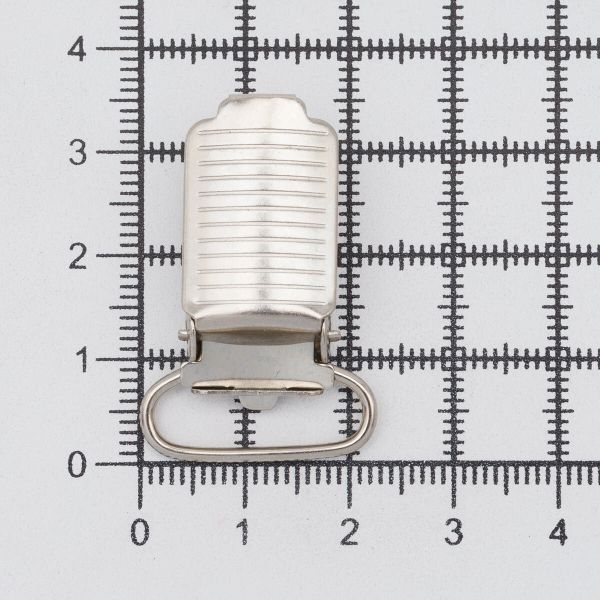 Клипса для подтяжек полоса 20.0 мм, сталь (никель), 20 шт