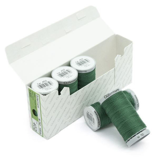 Нитки суперкрепкие Gutermann Extra Strong M782, 100м, 402 изумрудно-зеленый, 5 катушек