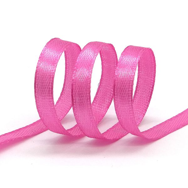 Лента атласная 1-сторонняя 6.0 мм / 22.86±1 метров, 023 светлая фуксия, Globus