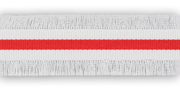 Тесьма с бахромой 28 мм, 10 м, 01 белый/красный, Gamma DTB-28G
