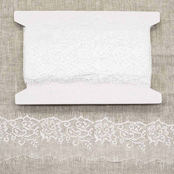 Кружево шантильи (реснички) 100 мм, 15м, цв.белый