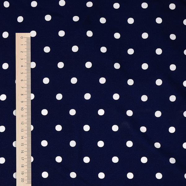Штапель в горошек 90 г/м², 145 см / 2 метра, TBY.Vidt.02 цв.синий
