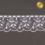 Кружево на сетке 65 мм, цв.01 белый, уп.13.7м, Kruzhevo