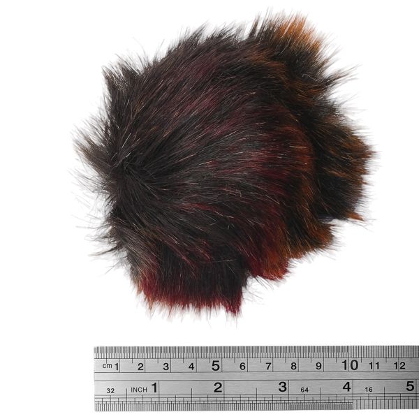 Помпон из искусственного меха 120 мм, 2 синий мультиколор