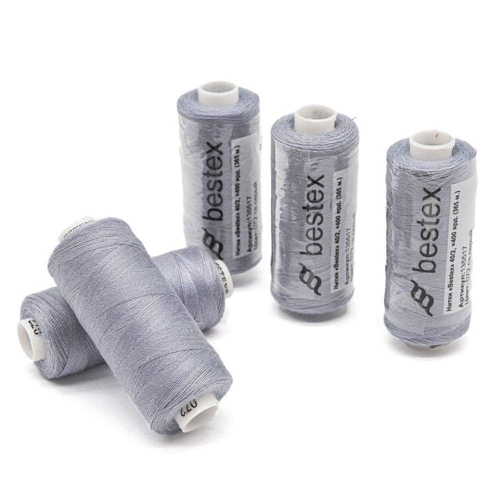Нитки швейные бытовые Bestex 40/2, 365 м (400 ярд) / 10 кат., 072 ледяная лаванда