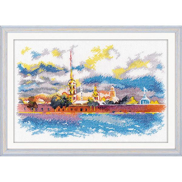 Набор для вышивания нитками Овен, Петропавловская крепость 27х18 см