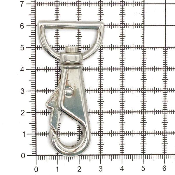 Карабин металл 25.0 мм (62х31 мм), никель, 6 шт