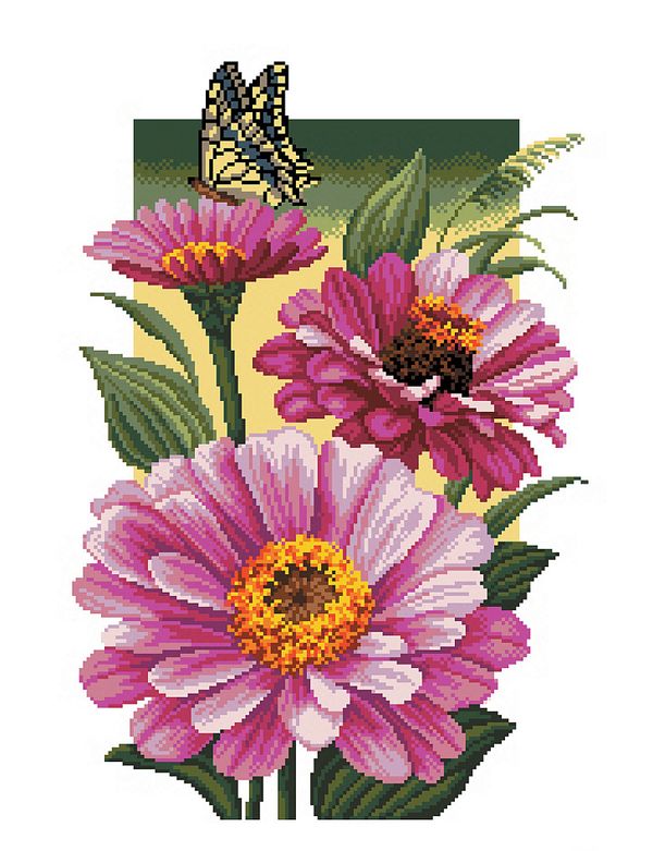 Набор для вышивания нитками Матренин Посад, Восход циний 37х49 см