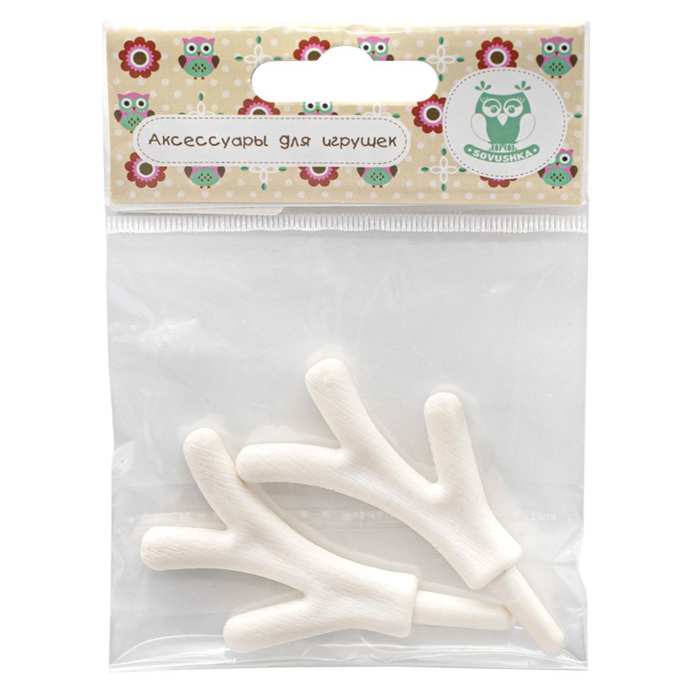 Оленьи рожки 5смх4см, пластик, уп/1пара, белый