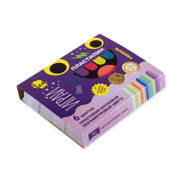 Пластилин восковой Перламутровые цвета 72 г, 6 цв, Лео LPMCR-0106