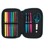 Пенал на молнии трехярусный с наполнением 19,5*13*7,5 см, 081364SNK1, Milan 081364SNK1