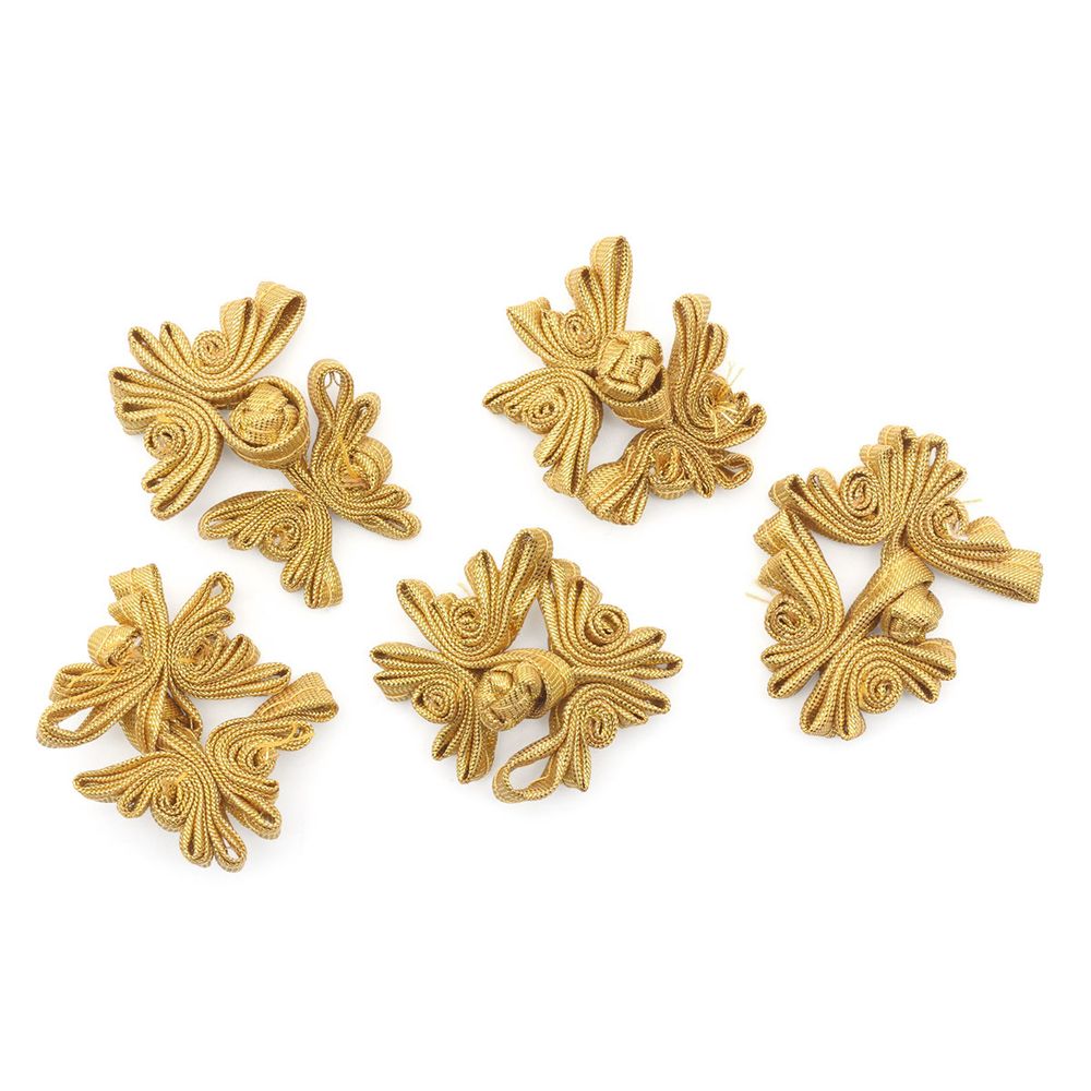 Сутажная застежка, 4,5см (золото), 902N-015, 5 шт