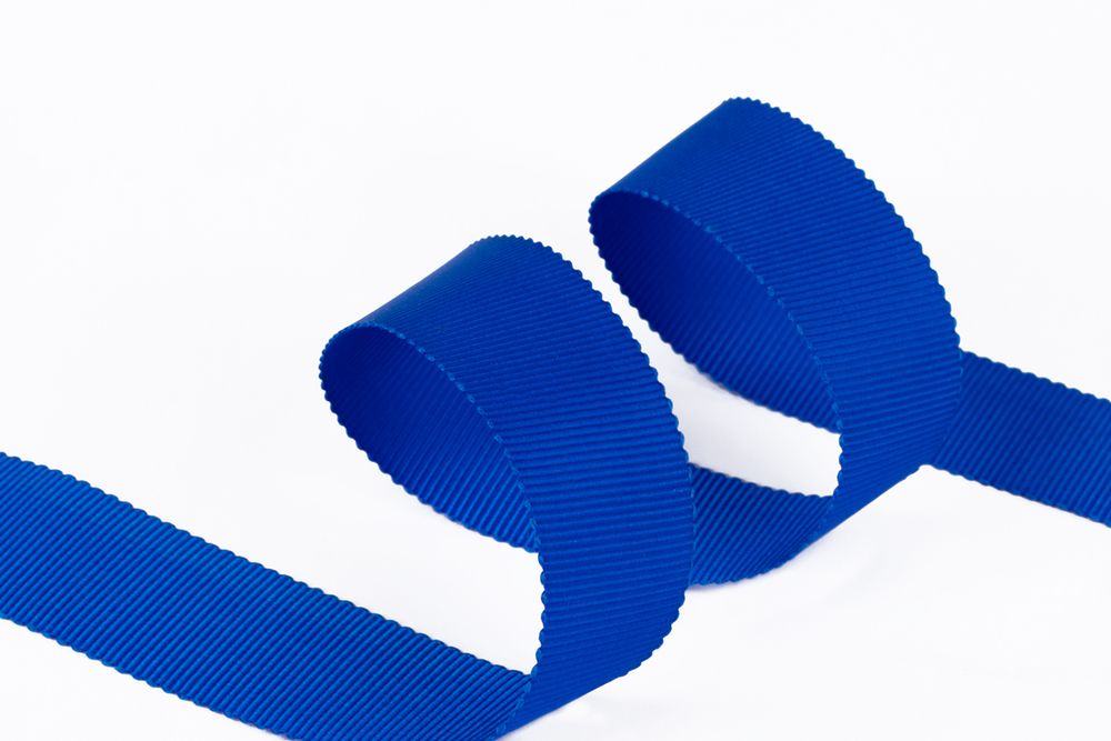 Лента репсовая (в рубчик) с зубчатым краем 25.0 мм / 25±1 метров, 352 синий, Gamma PTGR-25