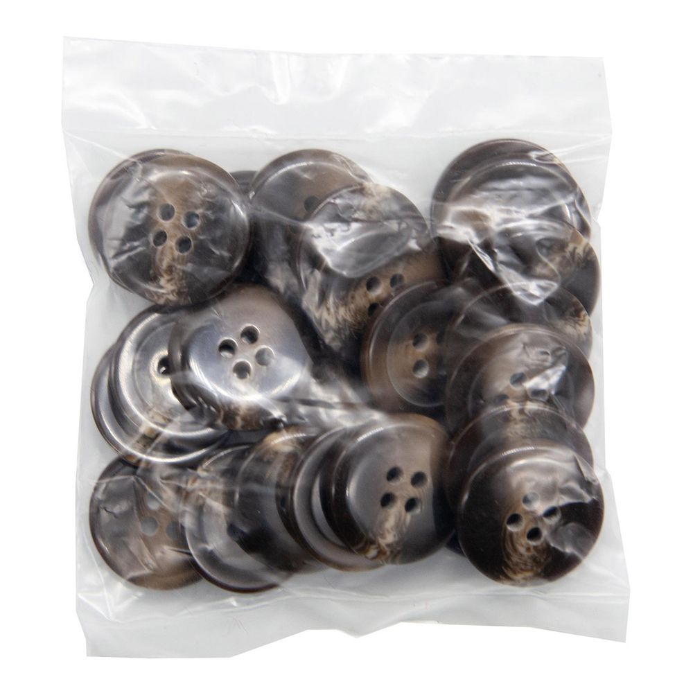 Пуговицы 4 прокола мужская костюмные 543294/4 40 (5406 коричн, глянц.), 24 шт