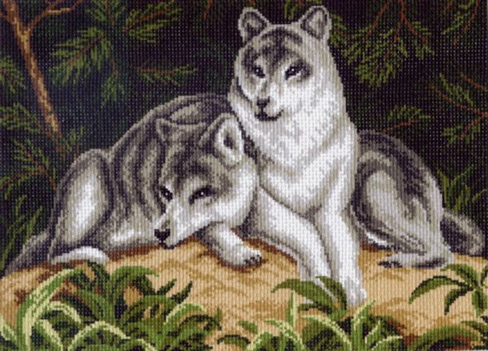 Рисунок для вышивания Матренин Посад (канва), 37х49 -0614 Волчья пара