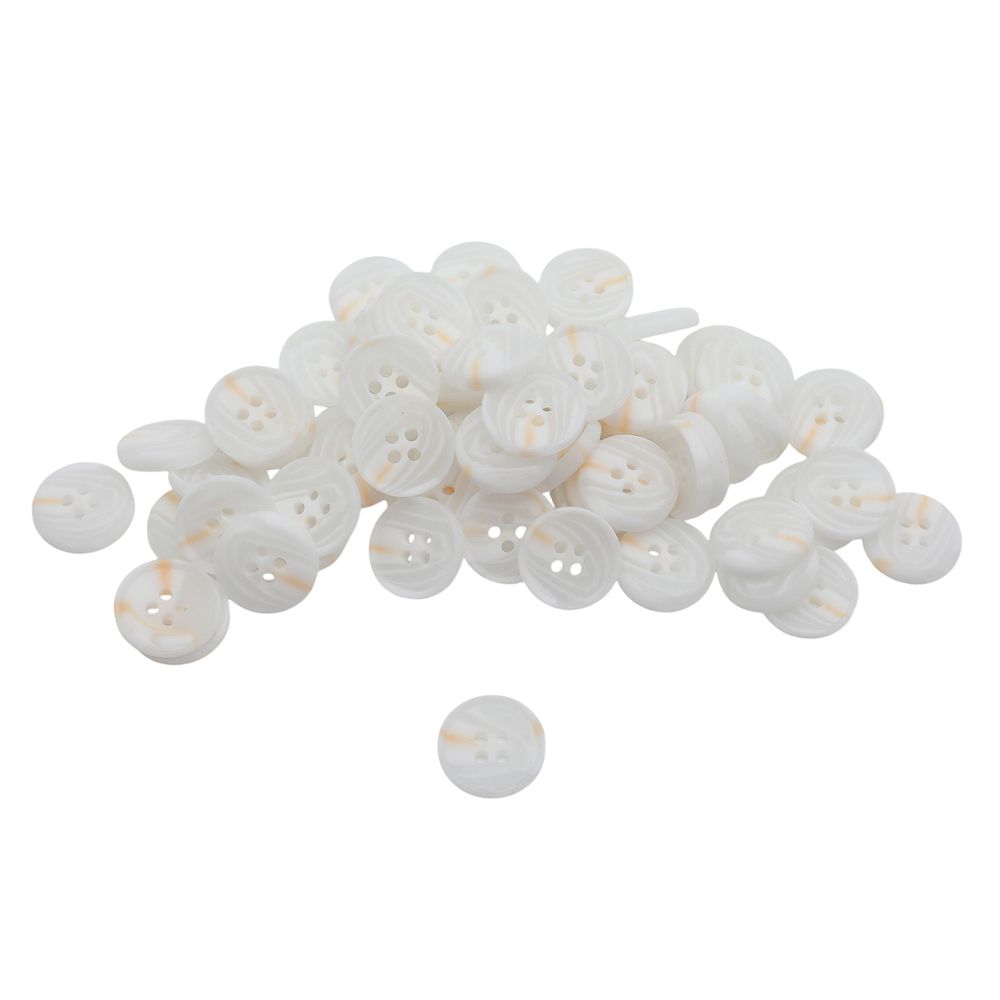 Пуговицы 4 прокола 28L=18 мм, col. D белый, 72 шт, CN2833