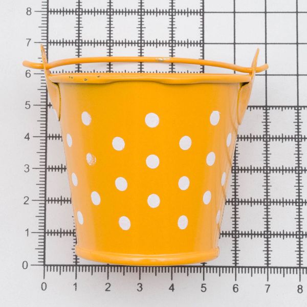 Ведро в горошек 6х5,3см (желтый), AR004-1