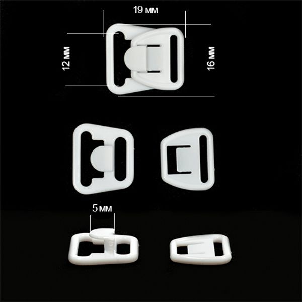 Крючки для бюстгальтера для кормящих мам пластик 12.0 мм, цв.белый, 20 шт