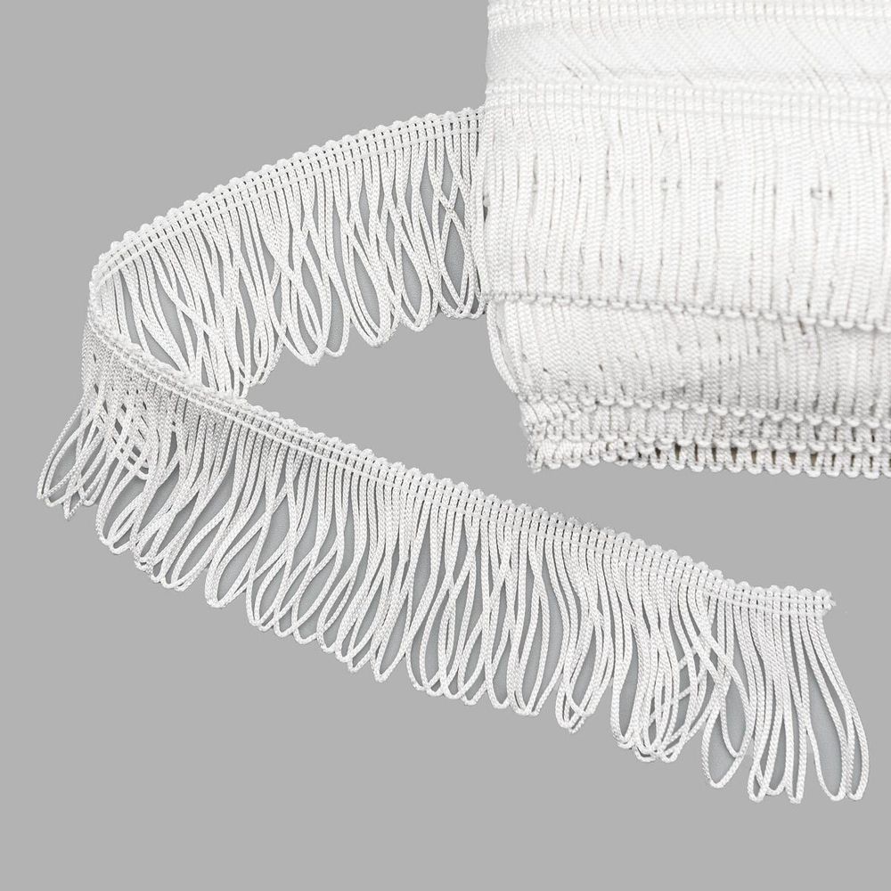 Бахрома отделочная 35.0 мм / 25 метров, цв.001 белый