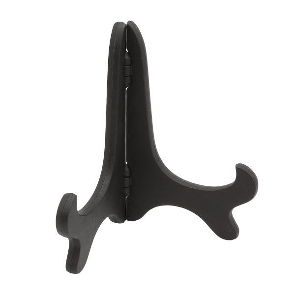 Подставка для декоративных тарелок, пластик черный h-12см