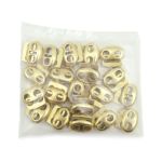 Фиксатор (зажим) для шнура металл плоский, 2 отв., 18х15 мм, (in ⌀4,4 мм), мет. цв.золото, 20 шт