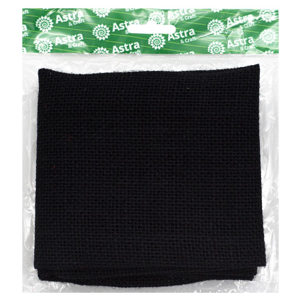 Ткань для рукоделия рогожка 100% лен 48х45см, черный