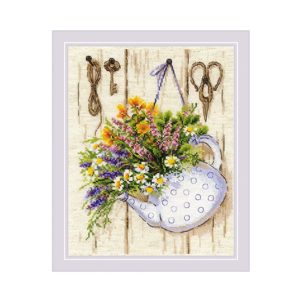 Набор для вышивания нитками Риолис, Летний чай, 24х30 см