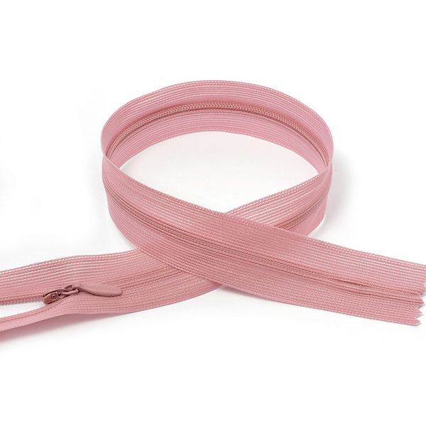 Молния потайная (скрытая) Т3 (3 мм) 1 зам., н/раз., 20 см, цв.S214 бл.розовый, 50 шт, Mzipp