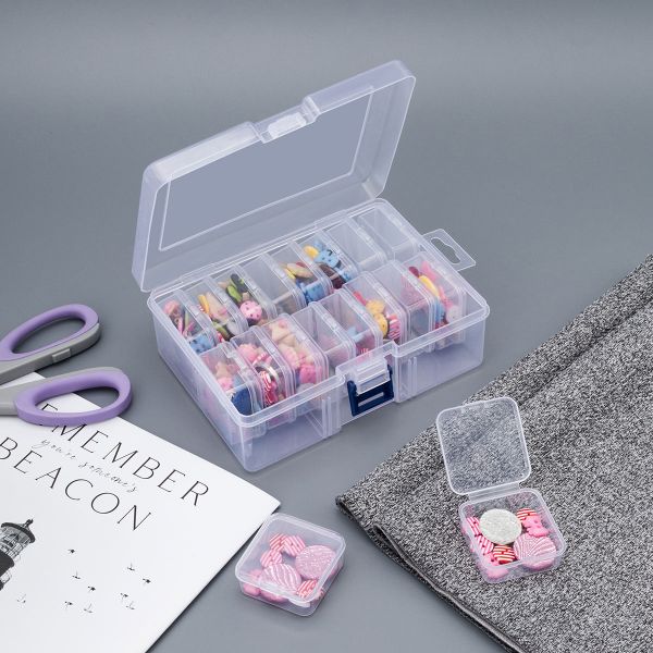 Контейнер для хранения мелочей 16х11.5х5.7 см, 18 штук в боксе, Hobby&Pro