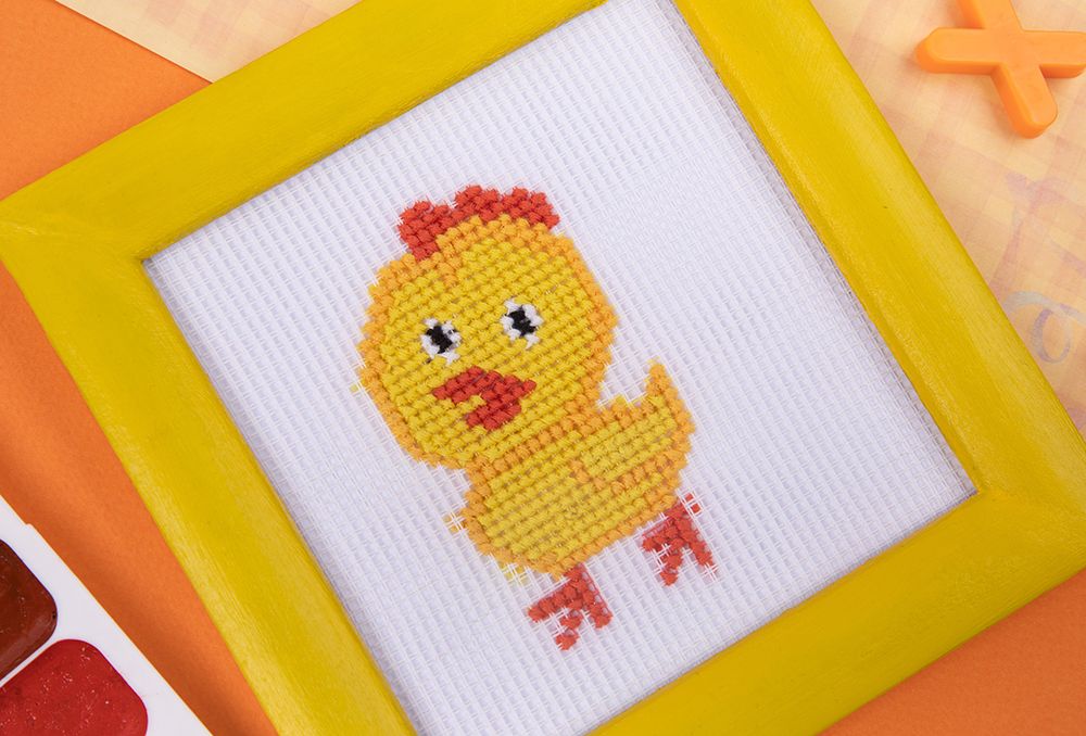 Набор для вышивания нитками Klart, Детские истории. Цыплёнок, 8х12 см