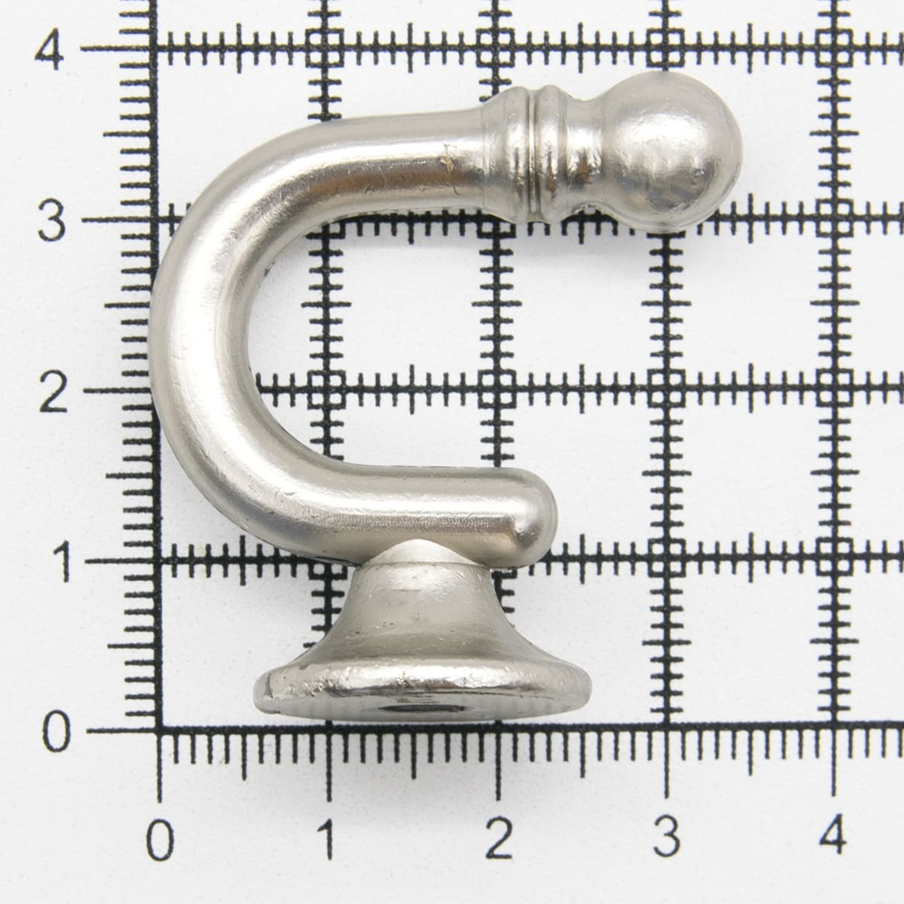 Крючки под подхваты матовые, ⌀19 мм, (6 матовое серебро)
